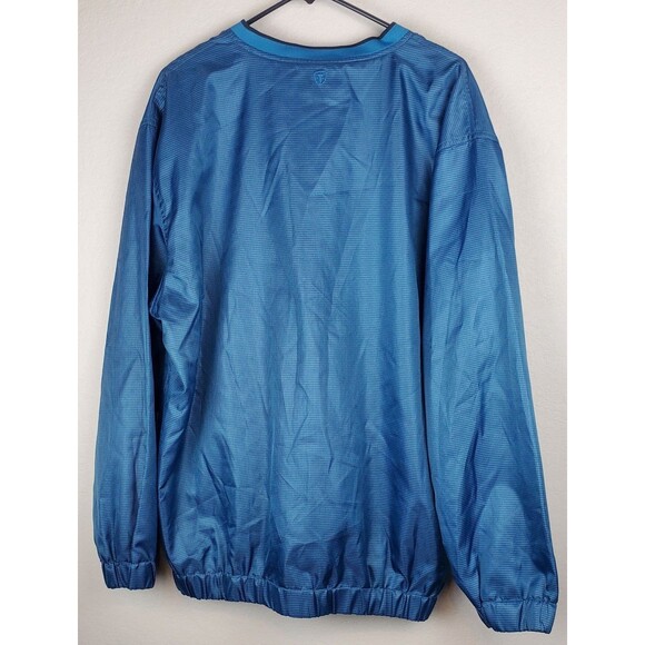 Pro Tour Cool Play Men's XL Pullover Windbreaker Jacket Teal Blue Houndstooth - Picture 5 of 5